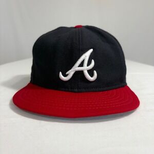 Vintage‎ 100% Wool Atlanta Braves New Era 59FIFTY Fitted Cap 7 1/8 (6 5/8) USA